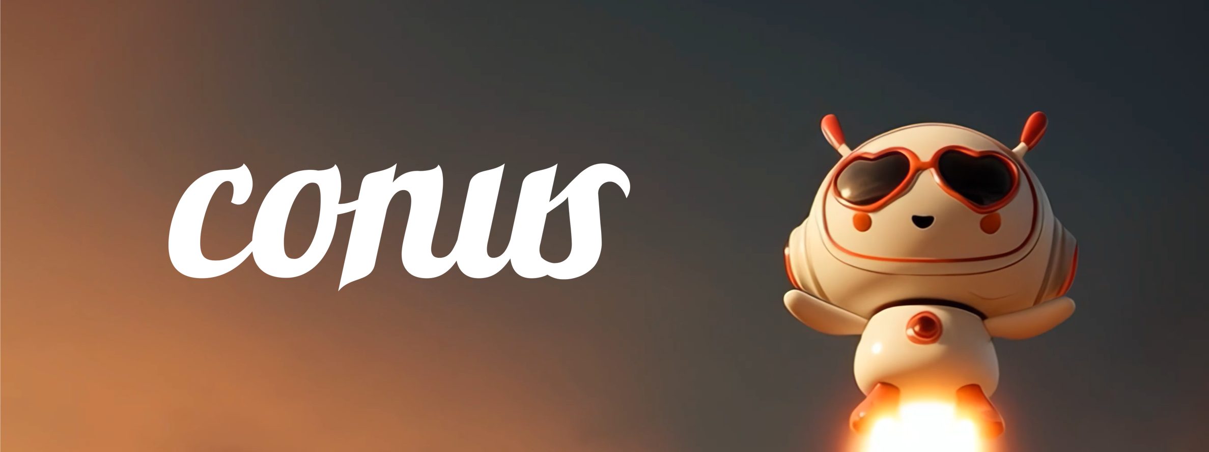 커너스(CONUS) 로고와 주멍이 캐릭터